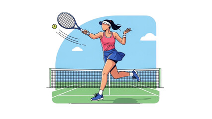 Athletic Woman Padel Player Holding Racket in Active Motion – Vector Illustration AI EPS PNG
