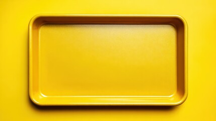 Vibrant yellow tray on bright yellow background for colorful presentation and design