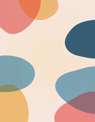 Modern Pastel Organic Blob Shapes with Clean Minimal Abstract Composition and Calm Tones
