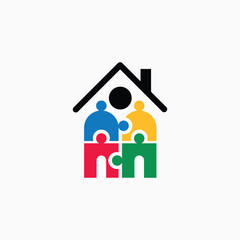 Family House Logo Home, Real Estate, and Care