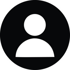Simple black silhouette human icon user profile symbol representing account person identity placeholder avatar generic