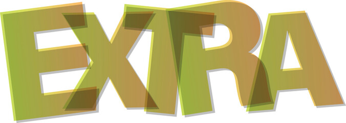 Extra Bold Text Overlapping Layers in Green and Yellow Colors