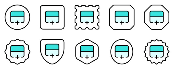 Editable add row below vector icon. Part of a big icon set family. Perfect for web and app interfaces, presentations, infographics, etc