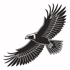 Majestic bald eagle soars with outstretched wings