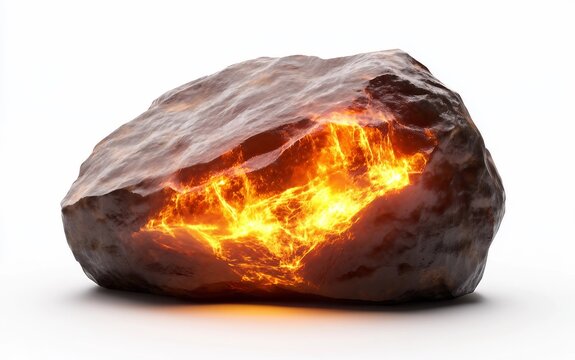 Magical Bezoar Gem Radiating Mystic Energy Isolated on White Background.