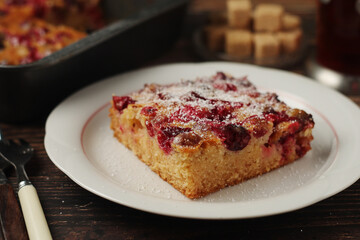 A cranberry pie, freshly backed and ready to be served	