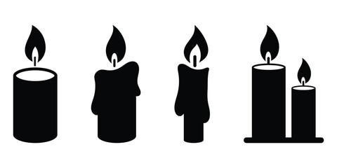 Candle icon vector illustration on white background. Candle icon. simple flat style icon.