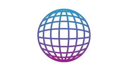 Obraz premium Gradient Blue and Purple Grid Globe Illustration.
