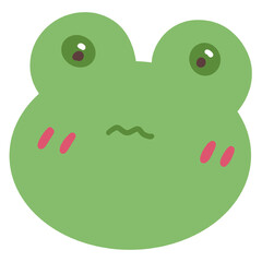 Cute green frog cartoon PNG