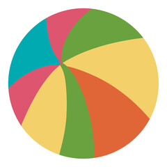 Cute multicolor beach ball cartoon PNG