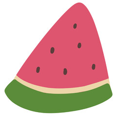 Cute watermelon slice cartoon PNG