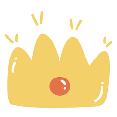 Cute golden crown cartoon PNG