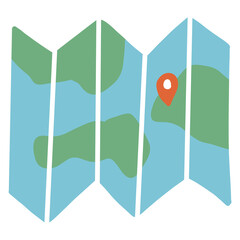Cute map cartoon illustration PNG