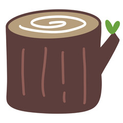 Cute tree stump cartoon PNG