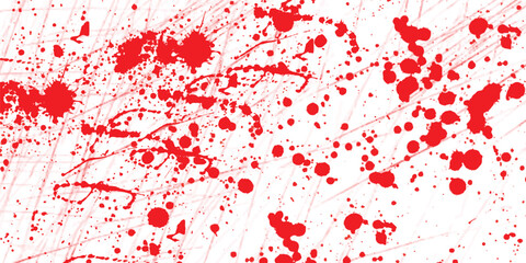 Abstract red splatters and streaks on a textured light background isolated on white background
