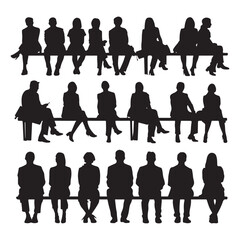 A collection of diverse people sitting in silhouettes.