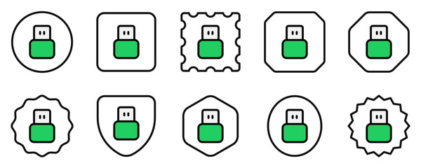 Editable vector usb plug icon. Part of a big icon set family. Perfect for web and app interfaces, presentations, infographics, etc