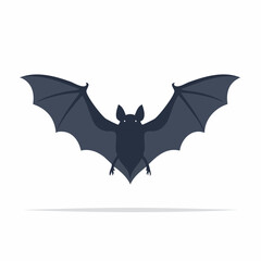 Fototapeta premium Eerie Halloween Bat Silhouette Vector Graphic Illustration of a Dark Flying Bat Creature with Spread Wings