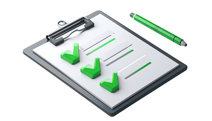 A clipboard with a checklist and a pen