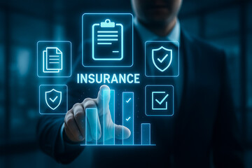 Futuristic Digital Insurance Technology Concept
