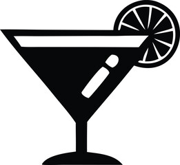 Iconic martini glass with lemon slice symbolizing sophistication celebration refreshment and evening cocktails for party and bar designs