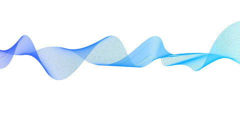 Abstract vector background with light blue wavy lines. Blue wave background.Thin line wavy abstract vector background. Modern technology background. Vector illustration.