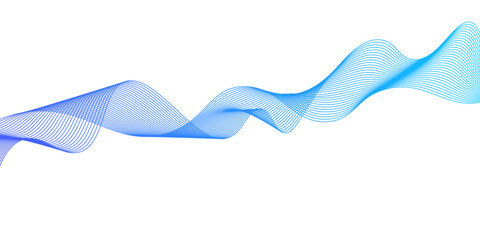 Abstract vector background with light blue wavy lines. Blue wave background.Thin line wavy abstract vector background. Modern technology background. Vector illustration.