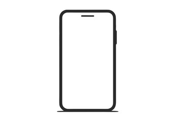 Minimalist Smartphone Illustration with Rounded Corners and Clean Design