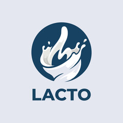 Dynamic Milk or Dairy Splash Logo in a Bowl - Food and Beverage Vector Icon