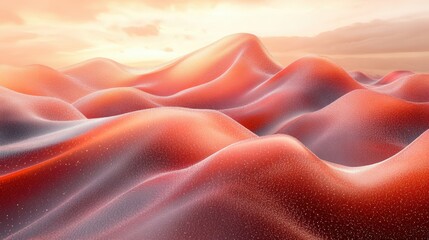Abstract Waves in Warm Tones with Soft Light and Texture Effects