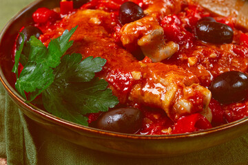 Pollo alla romana, Roman chicken, homemade, no people,