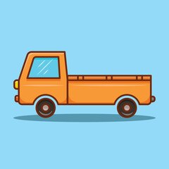 Simple Pickup Car Vector Illustration. Transportation Icon Concept Isolated. Flat Cartoon Style Suitable for Cover, Banner, Flyer, Sticker, Card, Education