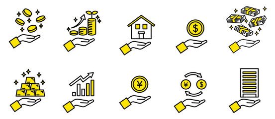 お金・投資・資産・金融アイコンセット