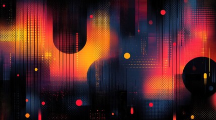 Vibrant Abstract Background with Colorful Shapes and Patterns