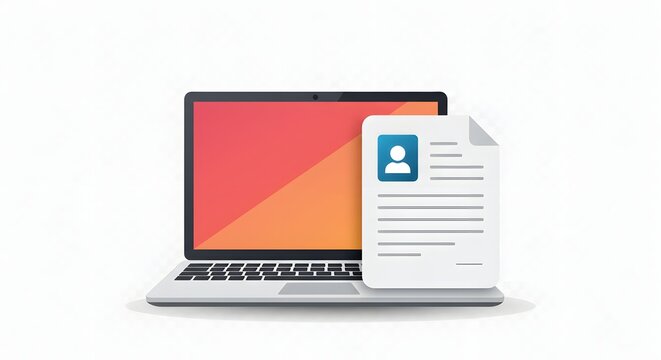 Professional Online Job Application and Resume Management Concept on a Laptop, Highlighting Digital Profile Submission for Employment Opportunities