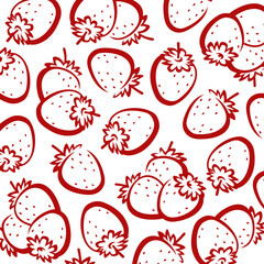 Strawberries pattern background set. Collection icon strawberries. Vector