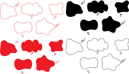 Set of speech bubble icons simple flat vector design element for web and mobile apps isolated on whi