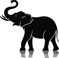 Obraz premium Elephant Silhouette Illustration Symbolizing Strength and Wisdom.