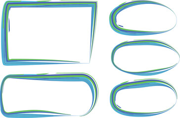 light blue color creative curve hand drawn abstract boarders shapes