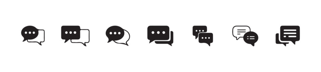 Comment icon set, speech bubble symbol, chat message icons, comment icon design, vector illustration EPS 10.