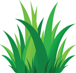 Vector art of a cluster of vibrant green grass blades, , symbolizing growth and nature