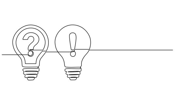 Continuous Line Drawing Animation of Puzzle Pieces - Self-Drawing Matching Parts in Minimalist One Stroke Style, Putting together puzzles. Puzzle in the hand, problem solving, creative thinking