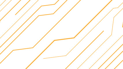 Abstract minimal background with diagonal orange circuit-like lines. Geometric pattern consists of interconnected linear paths and angles, sense of motion and digital connectivity.