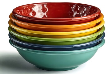 Bright stacked bowls for stylish dining experience high resolution picture
