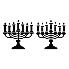 hanukkah silhouette vector