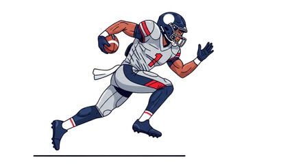 Fototapeta premium Focused Rugby Athlete Vector Illustration AI EPS PNG