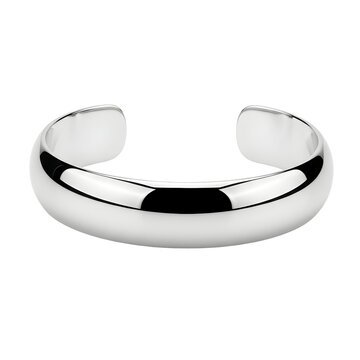Elegant and minimalist silver bangle bracelet, a timeless accessory for any occasion isolated on transparent background