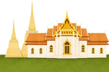 illustration of Thai temple
