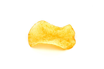 Fototapeta premium A piece of potato chip is shown on a white background