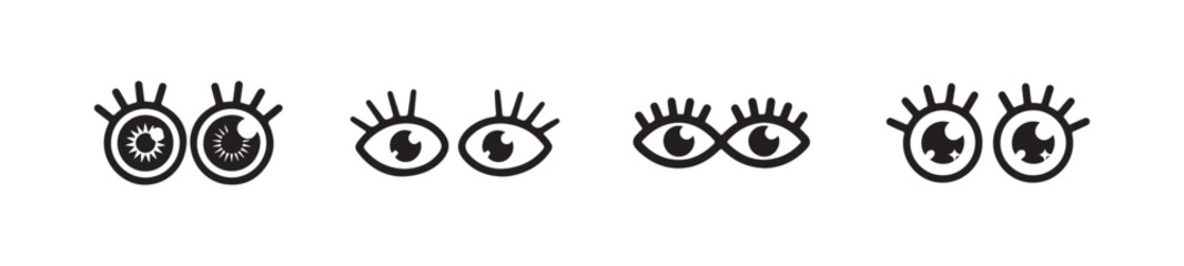 Stylized eye icon, eye symbol, open eyes icons, human eye icons, eyesight symbol vector illustration EPS 10.